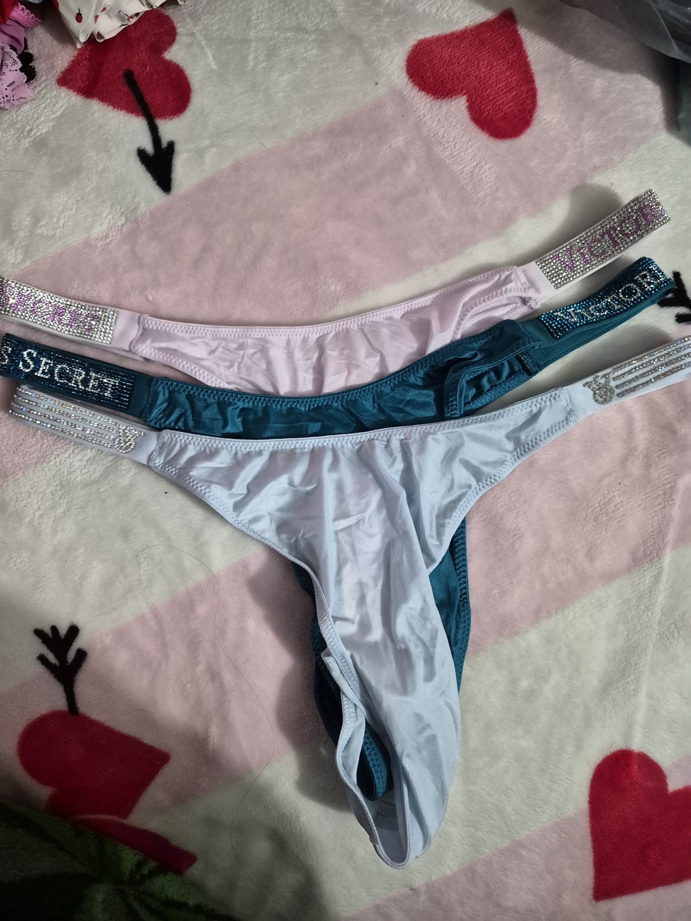 Victoria's Secret Girls' Rhinestone-Trim Thong Bottoms